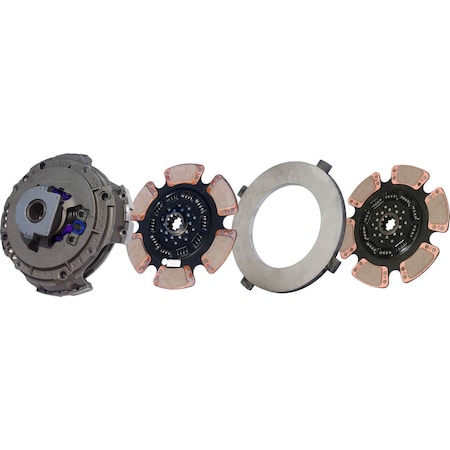 Illinois Auto 15-1/2in. x 2in. Easy Effort Clutch, Two-Plate, 6-Paddle / 10-Spring, 4200 Plate Load / 2050 NMU898-067-8